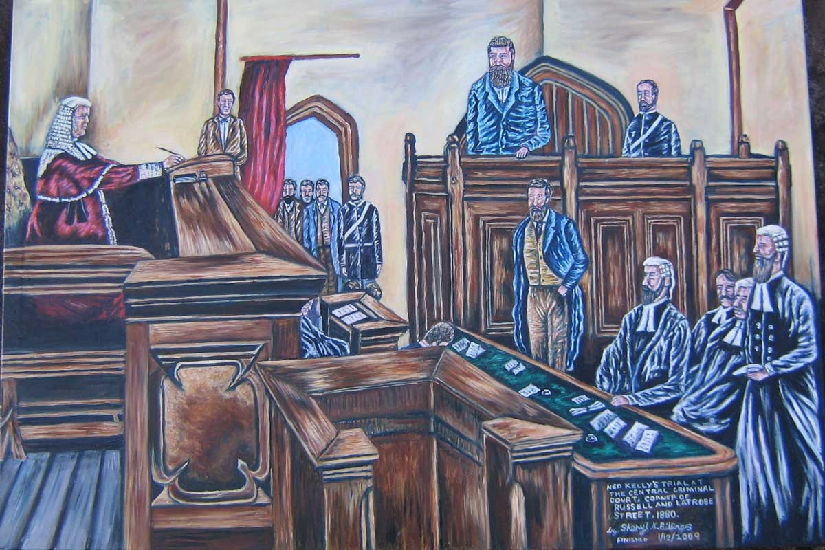 Ned Kelly's Criminal Trial (Oil) - By Sheryl Billings
